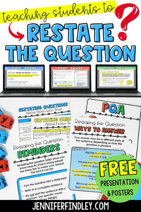 Restate The Question Activities, Teaching Text Features Third Grade, Playing Spoons, Restating The Question, Tier 2 Interventions Reading Middle School, Morphology Wall, Citing Text Evidence Middle School, Restate The Question, Finding Evidence In Text Activities