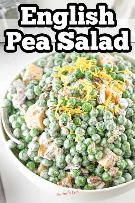 Green Pea Salad Cold, Pea Salad With Eggs, English Peas Recipe, Classic Pea Salad, Hamburger Meal, Cold Pea Salad, English Pea Salad, Pea Salad With Bacon, Peas Salad