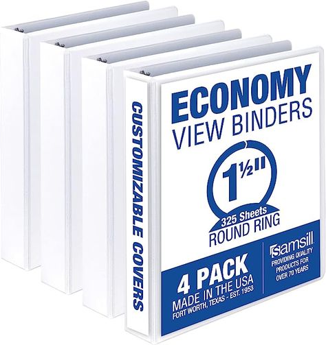 As a teacher, you can never have too many binders!! Color White Material Polypropylene Capacity 1.5 Inches Brand Samsill Sheet Size 8.5 x 11 Inches 2 Inch Binder, 1 Inch Binder, Baby Book Pages, Binder Accessories, Binding Supplies, School Binder, Binder Rings, Binder Organization, File Organization