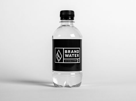 Brandwater Small Water Bottle Cool Water Bottle Designs, Bottled Water Design, Water Bottle Label, Water Label Design, Mini Water Bottle, Branded Water Bottle Design, Packaged Water Bottle Designs, Water Bottle Graphic Design, Small Plastic Water Bottles