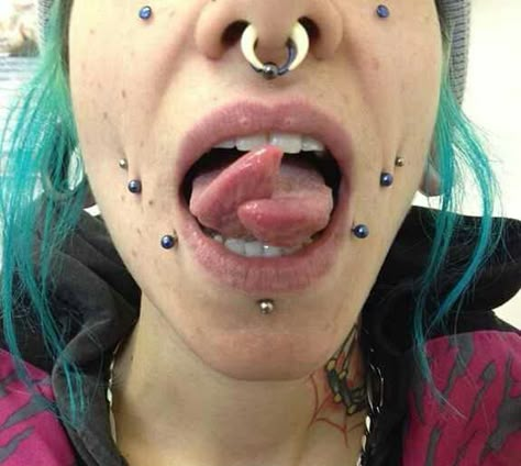 Body modification split tongue Weird Piercings Body Mods, Tongue Split, Split Tongue, Skin Piercing, Piercing And Tattoo, Ear Art, Weird Tattoos, Facial Piercings, Snake Bites