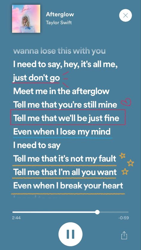 Aesthetic Taylor Swift Lyrics Afterglow Spotify, Taylor Swift Afterglow Lyrics, Afterglow Taylor Swift Lyrics, Afterglow Lyrics, Afterglow Taylor Swift, Taylor Swift Lyric Quotes, Lyrics Spotify, Taylor Swift Song Lyrics, Falling Back In Love