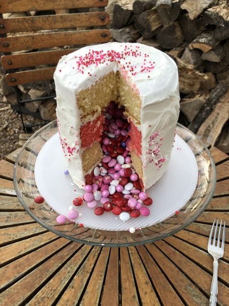 Valentine Explosion Cake - The Full Nester Explosion Cake, Pipe Decor, Peanut Brittle, Valentines Food, Moist Cakes, Recipes From Heaven, Valentines Day Party, Cake Batter, Pound Cake