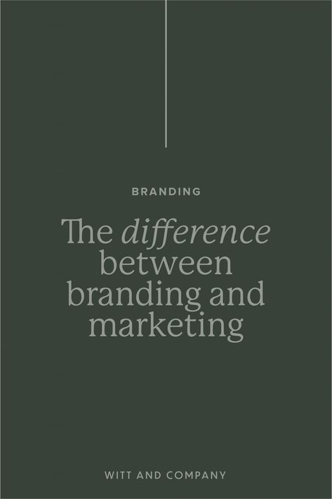 Branding vs marketing: we’re exploring the difference between the two and how you can utilize them together to be even more effective in business. Do you market first or do your branding? Do you need a brand to market? Can you just build a brand without marketing? But, aren’t they essentially the same thing? The questions may seem endless when it comes to brand, branding and marketing. #branding #marketing #brandessentials | Witt and Company Branding Vs Marketing, What Is Marketing, Media Communication, Build A Brand, Branding And Marketing, Branding Resources, Marketing Logo, Branding Tips, Event Branding