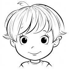 Drawing Boys Faces, Boy Coloring Pages, Baby Face Drawing, Ring Drawing, Face Doodles, Birthday Chart, Coloring Pages Cute, Clipart Boy, Baby Sketch