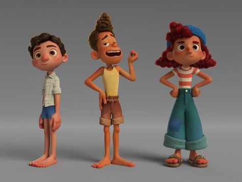 Luca Character Design, Luca Concept Art, Model Tutorial, Luca Disney, Luca And Alberto, Luca Alberto, Luca Pixar, Lucas Movie, 3d Karakter