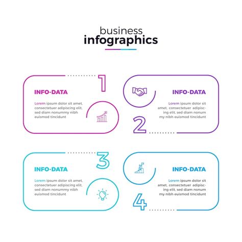 Vector business creative colorful infogr... | Premium Vector #Freepik #vector Step Infographic, Graphic Design Infographic, Design Infographic, Infographic Illustration, Steps Design, Infographic Template, About Business, Psd Icon, Infographic Templates