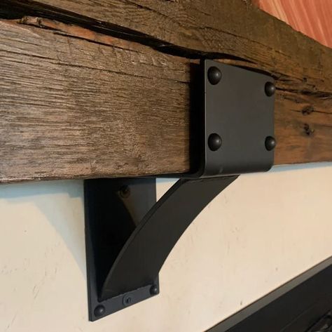 Mantel Corbels, Farmhouse Mantel, Steel Shelf Brackets, Shelving Brackets, Wooden Mantel, Rustic Mantel, Metal Shelf Brackets, Mantel Shelf, Shelf Bracket