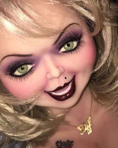 Bride Of Chucky Tiffany Inspired Outfits, Tiffany Halloween Costume Makeup, Chucky’s Bride Makeup, Bride Of Chucky Makeup Make Up, Tiffany Chucky Makeup Look, Chuckys Bride Costume Makeup, Tiffany From Bride Of Chucky Makeup, Tiffany Costume Ideas, Tiffany Costume Makeup