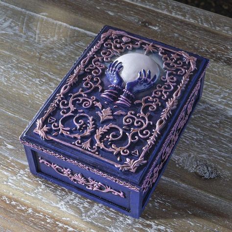 -This sculptural box with lid measures 5.25"L x 3.75"W x 2"H. The inner dimensions measure 4.75"L x 3.25"W x 1.25"H -The box can used for multi purpose. You can use it to keep precious stones, watches, keepsakes, coins, tarot cards, herbs, fengshui items or just a touch of elegance and design to your dressing table or home. Resin Box, Ball Storage, Dragon Sculpture, Jewelry Trinket, Ball Design, Crushed Stone, Tarot Card Decks, Fortune Telling, Witches Brew