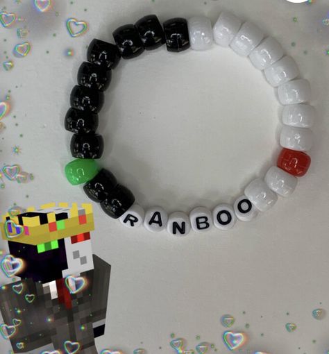 Ranboo Bracelet, Diy Beaded Bracelets, Diy Beads, Bead Bracelet, Statement Necklace, Beaded Bracelets, Bracelet, Beads