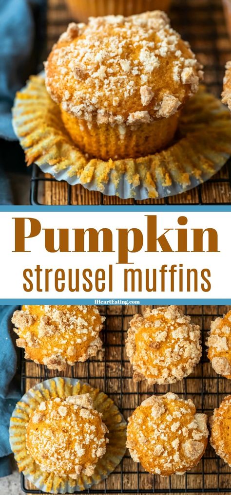 Streusel Topping For Muffins, Easy Pumpkin Muffins, Muffins Homemade, Moist Pumpkin Muffins, Vegan Pumpkin Muffins, Pumpkin Streusel, Pumpkin Streusel Muffins, Pumpkin Muffins Easy, Streusel Muffins