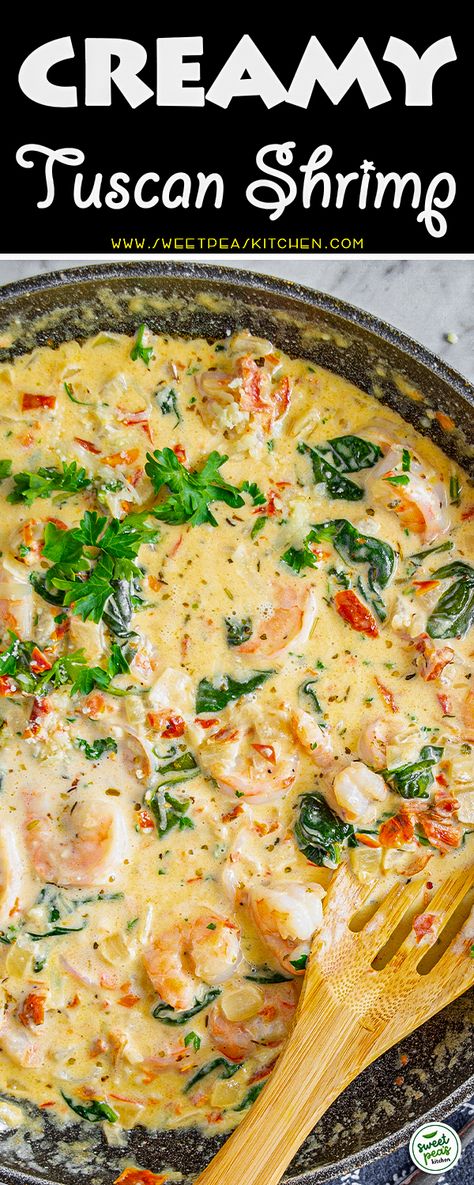 Tuscan Shrimp Pasta, Tuscan Shrimp Pasta recipe Tuscany Shrimp Recipe, Tuscan Shrimp Recipe, Creamy Tuscan Shrimp Orzo, Creamy Tucson Shrimp, Shrimp And Cheese Tortellini Recipes, Creamy Tuscan Shrimp Pasta, Shrimp Tuscan Pasta, Spinach And Shrimp Recipes, Shrimp Mushroom Spinach