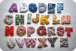 magnetic fabric letters Alphabet Magnets, Alfabet Letters, Scrap Busters, Diy Bebe, Fabric Letters, Baby Diy, Sewing For Kids, Baby Sewing, Softies