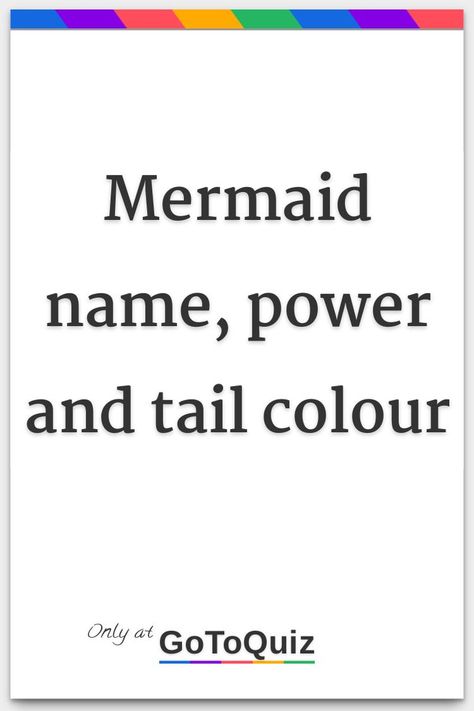 "mermaid name, power and tail colour" My result: Name Aquamarina, power Healing,Tail torquise What Is My Mermaid Name, Different Types Of Mermaids, Names For Mermaids, What Mermaid Are You, Mermaid Powers List, Types Of Mermaid Tails, Mermaid Names Ideas, Mermaid Tails Aesthetic, Siren Powers