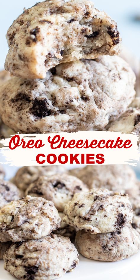 Oreo Cookie Cookies, Cookies And Crème Cookies, Sugar Cookie Dessert Recipes, Cream Cheese Oreo Cookies, Oreo Cookies With Cream Cheese, Cookies And Cream Cheesecake Cookies, Cookie Recipes Cream Cheese, Oreo Cheesecake Cookies Recipe, Cookies And Cream Cheesecake Recipes