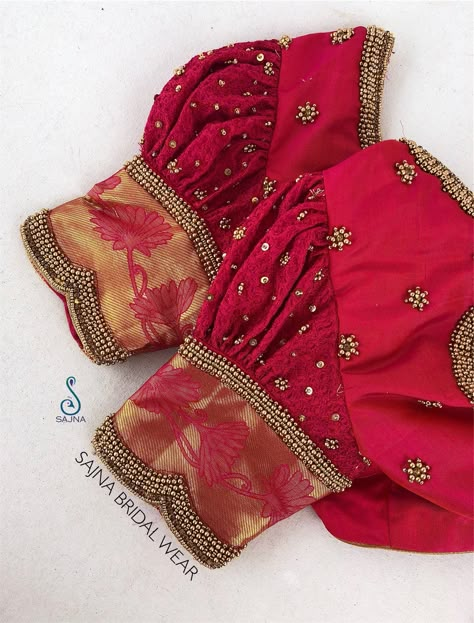 Puff Bridal Blouse Designs, Silk Saree Blouse Designs Patterns, Zardosi Embroidery, Latest Bridal Blouse Designs, Latest Blouse Designs Pattern, Aari Blouse, New Saree Blouse Designs, Wedding Saree Blouse Designs, Traditional Blouse Designs