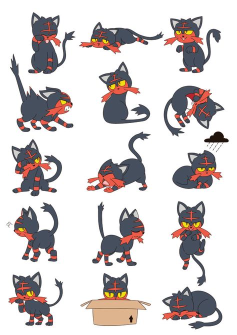 Litten poses/expressions by ButterLux.deviantart.com on @DeviantArt Pokemon Sleep, Cartoon Reference, Pokemon Crafts, Poses Expressions, Pokemon Sketch, Pokemon Craft, Funny Image, Indie Drawings, Cute Pokemon Pictures