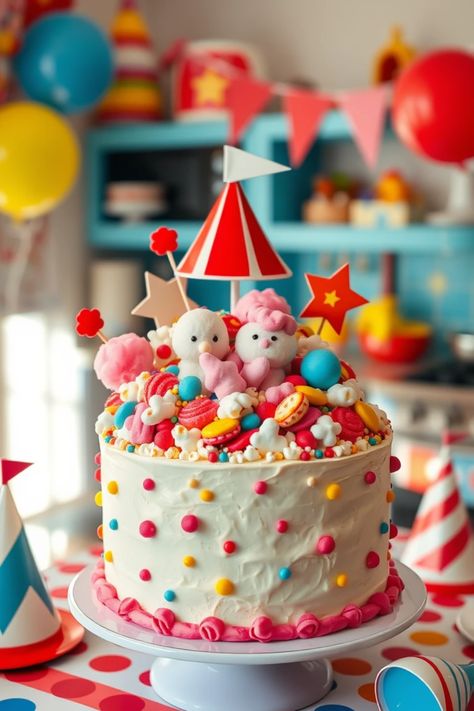 Looking to decorate your 8-inch round cake for a special celebration? You will love these 29 creative decorating ideas that can turn your cake into a masterpiece! From circus-themed treats that add a splash of whimsy to elegant designs perfect for birthdays or anniversaries, these ideas offer something for everyone. Whether you're a seasoned baker or just getting started, explore all kinds of options for enchanting designs that will impress your guests and make your celebrations unforgettable. Get inspired today! Round Cake Ideas, Round Cake Decorating Ideas, 8 Inch Round Cake, Zombie Cake, Themed Treats, Summer Cake, Cake Decorating Ideas, Summer Cakes, Gold Cake