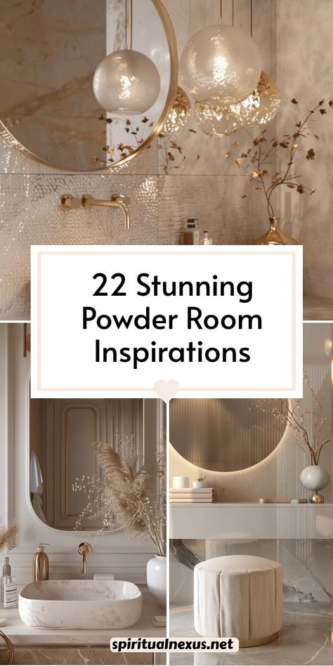 Make a bold impression with these 22 stunning powder room ideas. From luxe wallpaper to designer sinks, discover how to elevate your small space into something extraordinary. #PowderRoomGoals #HomeLuxury #BathroomDecor Toilet Room Ideas Wallpaper, Small Powder Bathroom Wallpaper, Neutral Wallpaper Powder Room, Small Powder Room Vanities, Dramatic Small Powder Room, Powder Room Ceiling Ideas, Water Closet Wallpaper Ideas, Wallpaper For Small Powder Room, Small Powder Bathroom Ideas Wallpapers