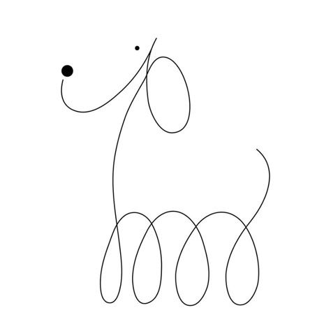 Dog Doodle Easy, Doodle Easy, Dog Doodle, Continuous Line Drawing, 자수 디자인, Dog Illustration, Stick Figures, Free Motion Quilting, Wire Art