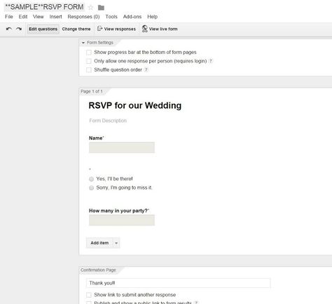 Many wedding website or paperless invitation services offer a built-in RSVP tool, which is fabulous. However, if you’re looking for a free DIY option, look no further than the much-lauded Google Do… Press Release Template, Wedding Booklet, Rsvp Website, Free Wedding Invitation Templates, Google Form, Wedding Projects, Personalised Wedding Invitations, Google Forms, Fun Wedding Invitations