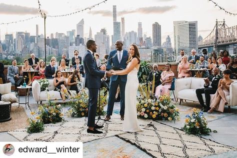 TheBordoneLIC on Instagram: “#Repost @edward__winter • • • • • • Gettin real over here! @madison.linville & @kbrissy  Madison’s dress: @efbridal Karl’s tux @suitsupply…” Rooftop Wedding Venue, City Wedding Venues, Nyc Rooftop, Nyc Wedding Venues, Long Island Ny, Rooftop Wedding, Long Island City, Brooklyn Wedding, Nyc Wedding