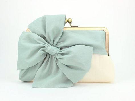 Bridesmaid Clutch / Mint Bow Clutch / Bridesmaid by DavieandChiyo Bridesmaid Clutch, Bow Purse, Bow Clutch, Bridesmaid Clutches, Bridal Purse, Frame Purse, Wedding Clutch, Bridal Clutch, Rattan Bag