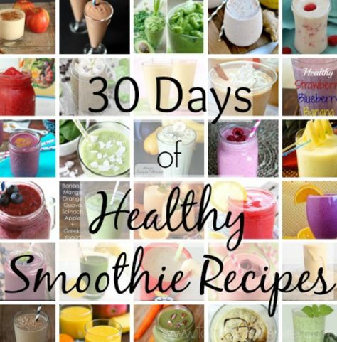 Try each of these 30 healthy smoothie recipes for a great breakfast, mid morning or mid afternoon snack. 30 Day Smoothie Challenge, To Simply Inspire, Reduction Diet, Healthy Afternoon Snacks, Healthy Smoothie Recipes, Workout Smoothies, Mid Afternoon, Fat Loss Foods, Smoothie Challenge