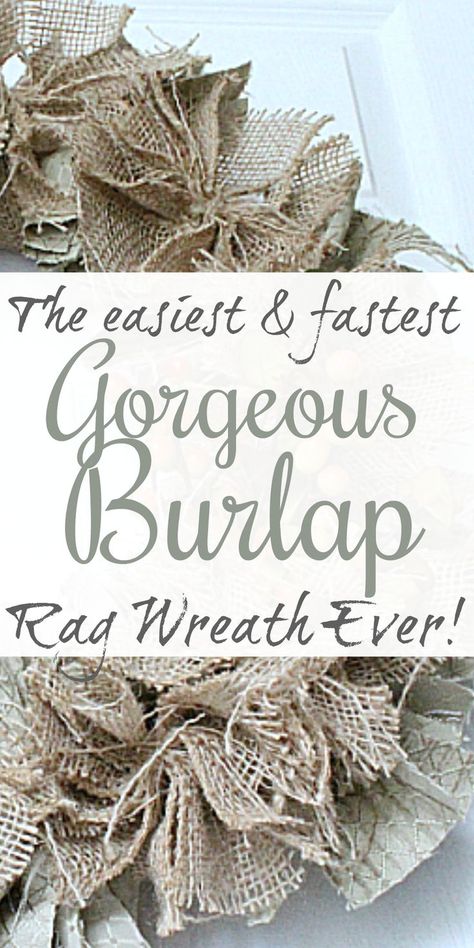 If you are looking for a really quick DIY project that will add a huge impact to your home, I would definitely give this easy Burlap Rag Wreath a try! Coastal Rag Wreath, Dollar Tree Infinity Love Wreath Form, Farmhouse Wreath Diy, Large Wreaths, Burlap Flower Tutorial, Rag Wreath Tutorial, Pool Noodle Wreath, Easy Burlap Wreath, Rag Wreaths