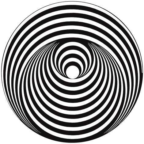 I like how the image and the way that the lines have been positioned make the image look partly 3D. Record Label Logo, Opt Art, Bridget Riley, Art Optical, Optical Art, Optical Illusions Art, Kinetic Art, 3d Drawings, Illusion Art