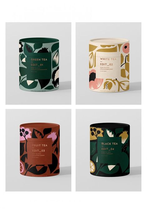 Lable Package Design, Herbal Tea Packaging Design, Candle Package Design, Tea Packaging Ideas, Tea Label Design, Illustrated Packaging, Tea Branding, Candle Packaging Design, Darling Clementine