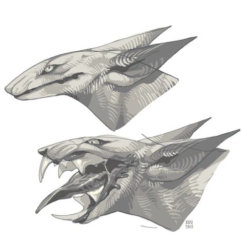 Creature Nose Drawing, Split Jaw Monster, Alien Pet Concept Art, Split Jaw Creature, Alien Concept Art Creature, Got Dragon Oc, Scary Creatures Drawings, Six Legged Creature, Alien Animals Concept Art