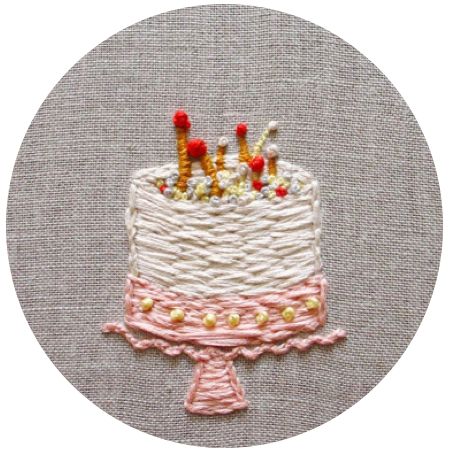 Cake Embroidery Designs, Birthday Cake Embroidery, Sweets Embroidery, Embroidered Cake, Embroidery Cake, Cake Embroidery, Food Embroidery, Whimsical Embroidery, Stitch Cake