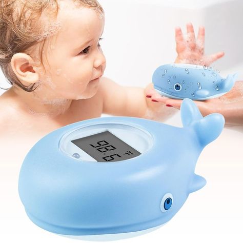 Baby Bath Thermometer, Whale Bath Thermometer Baby Safety, BPA-Free Bath Tub Thermometer, Temp Warning Water Thermometer & Room Thermometer, Bath Thermometer for Pregnancy, Infants, Newborn Baby Bath Thermometer, Bath Thermometer, Room Thermometer, Bath Water, Baby Health, Bath Tub, Baby Safety, Baby Bath, Infants