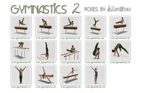 Studio K2: Poses: Gymnastics 2 (Bonus Pack Added!) Sims 4 Ballet Studio, Sims 4 Gymnastics, Simstagram Poses, Aesthetic Sims, Male Sims, Sims Poses, London 2012 Olympics, Sims 4 Cheats, Sims 4 Black Hair