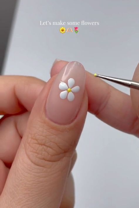 nails , nail inspo , nail tutorial Quick Nail Art, Pink Nail Art Designs, Simple Spring Nails, Summer Nail Designs, Nail Designs Tutorial, Spring Nail Designs, Floral Nail Art, Nail Art Designs Videos, Nail Art Videos