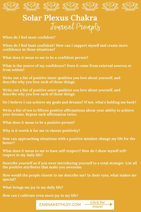 30 Journal Prompts to Heal the Solar Plexus Chakra - Zanna Keithley How To Heal Your Solar Plexus Chakra, Solar Plexus Shadow Work, Open Solar Plexus Chakra, Sacral Chakra Shadow Work Prompts, How To Open Solar Plexus Chakra, Sacral Chakra Journal Prompts, Solar Plexus Affirmations, Solar Plexus Chakra Affirmation, Chakra Journal Prompts