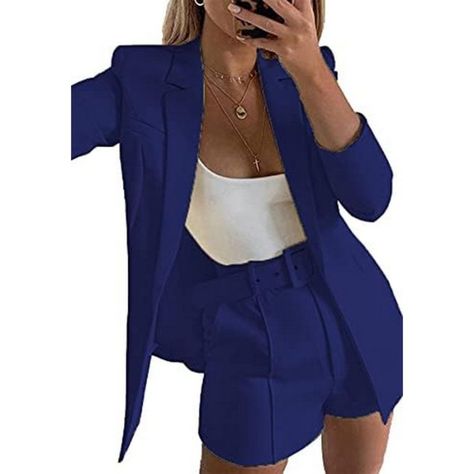 Casual Shorts Outfit, Blazer With Shorts, Sky Blue Suit, Dark Gray Suit, Dark Blue Suit, Orange Suit, Light Grey Suits, Yellow Suit, Purple Suits