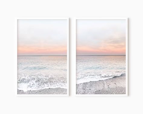 Nature Photography Prints / Printable Modern Wall by MAREiMARE Hummingbird Wall Art, Pink Ocean, Sea Wall Art, Sunset Sea, Sunset Wall Art, Coastal Prints, Ocean Wall Art, Ocean Print, Pink Sunset