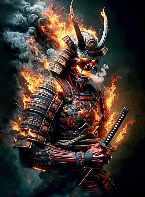 Samurai Wallpaper Hd Pc, Tattoo Japon, Fire Samurai, Evil Samurai, Arte Madi, Japanese Warrior Tattoo, Samurai Warrior Tattoo, Oni Samurai, Ronin Samurai