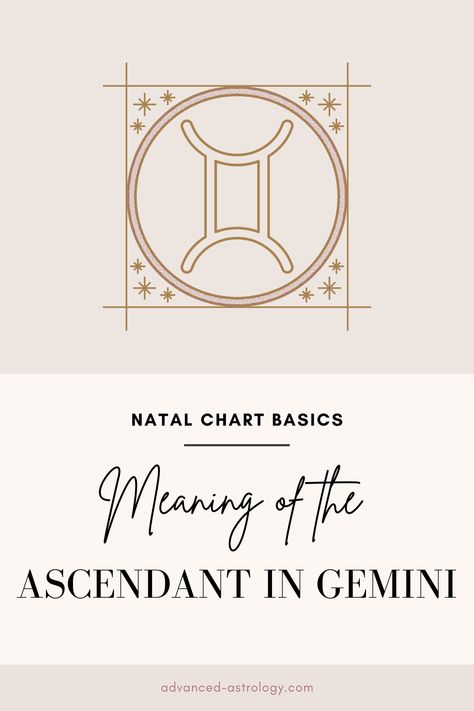 In this article, you can discover what ascendant in Gemini people are like. The ascendant is one of the most important personality markers in astrology. However, this energy is expressed on a surface level. Don’t confuse it with the essence of your personality: the ascendant is the packaging, not your true self (which is represented... Planet Meanings, Gemini Meaning, Gemini Ascendant, Tamil Astrology, Natal Chart Astrology, Gemini People, Gemini Personality, Ascendant Sign, Chart Astrology