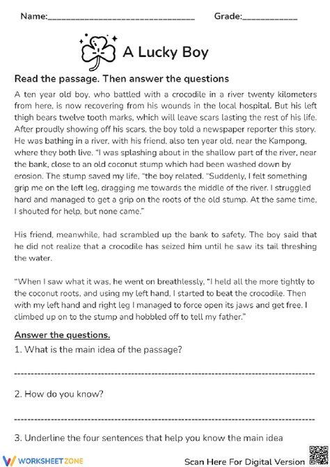 Your students will answer a series of questions and also enhancing both their reading comprehension and critical thinking skills. Check it out! #reading #readingcomprehension #shortstory #ela #grade7 #answerthequestion #worksheet #printable #pdfs Lucky Boy, Boy Printable, Comprehension Worksheets, Reading Comprehension Worksheets, Critical Thinking Skills, Thinking Skills, Reading Comprehension, Critical Thinking, Short Stories