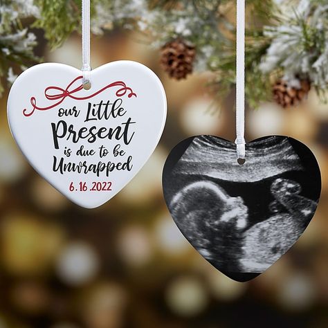 Expecting Photos, Christmas Baby Announcement, Cute Pregnancy Announcement, Christmas Pregnancy Announcement, Baby Due, Christmas Pregnancy, Custom Christmas Ornaments, My Funny Valentine