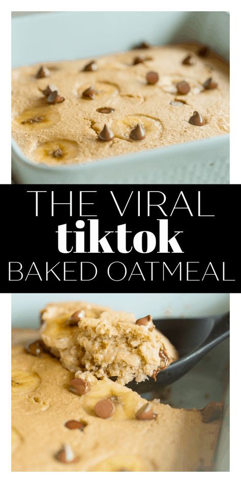 Coconut Milk Oatmeal Bake, Baked Oatmeal No Milk, Baked Oats With Egg, Oat Meal Bake, Baked Oatmeal Tiktok, Banana Oat Bake Healthy, Old Fashioned Oats Recipes Oatmeal, Baked Quick Oats Recipes, Banana Cinnamon Baked Oatmeal