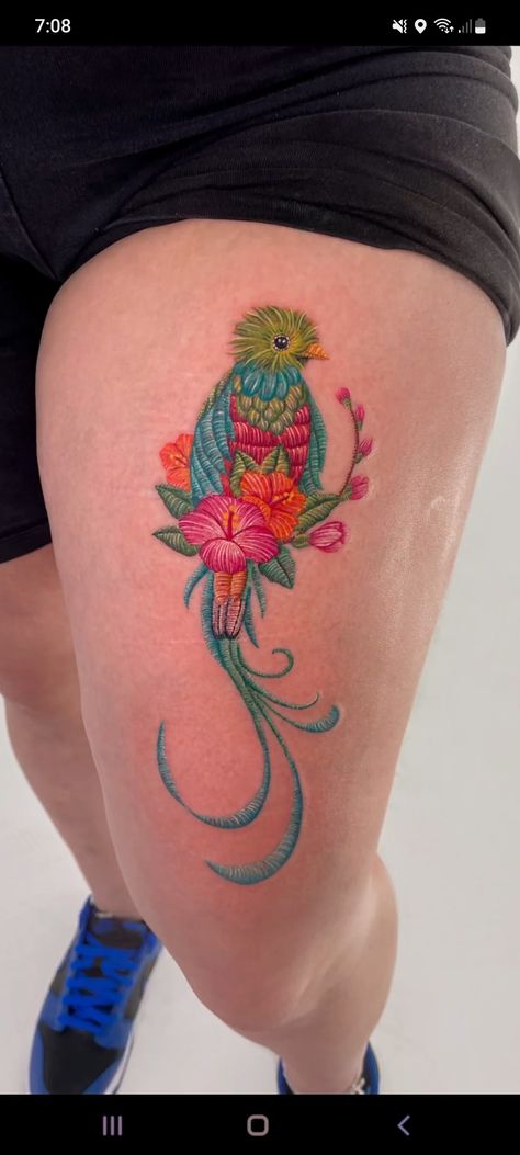 Guatemala Tattoo Ideas Design, Quetzal Tattoo, Desert Tattoo, Stick Poke Tattoo, Small Girly Tattoos, Mexican Art Tattoos, Bunny Tattoos, Sibling Tattoos, Inspired Tattoos