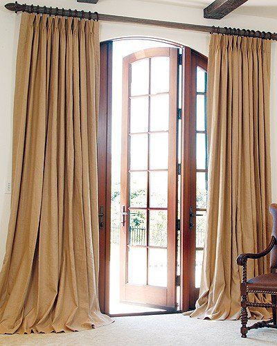 Never Underestimate Burlap | deborahwoodmurphy Burlap Drapes, Ideas Armario, Headboard Curtains, Brown Curtains, Ikea Curtains, Burlap Curtains, Pleated Drapes, Drop Cloth Curtains, Linen Drapes