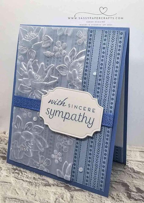 Stampin Up Simple Cards, Paper Flower Diy Easy, Sketched Butterflies, Embossed Cards Handmade, Countryside Corners, Stampin Up Sympathy Cards, Paper Flower Diy, Embossing Cards, Cards Sympathy