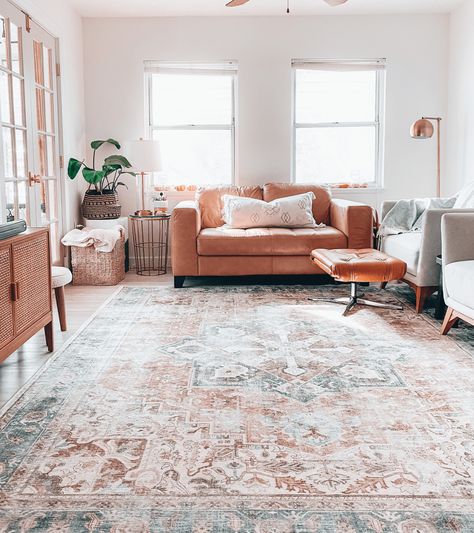 Farmhouse Rugs | Washable Rugs and Runners | Ruggable Ruggable Area Rugs, Kamran Coral Rug, Farmhouse Condo, Cheap Boho Decor Ideas, Farmhouse Kitchen Living Room, Stencils Patterns, Floor Stencils, Coral Rug, Rugs Washable