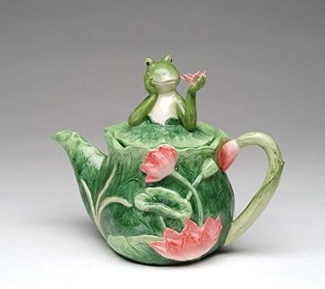 Frog Teapot, Whimsical Teapots, Rose Teapot, Cute Teapot, Novelty Teapots, Ceramic Frogs, Ceramic Teapot, Fine Ceramic, Teapots And Cups